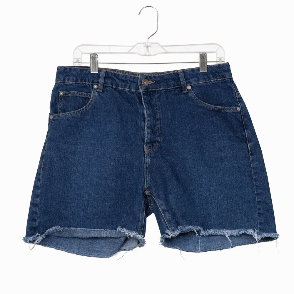 MNG Jeans Raw Hem High Rise Denim Shorts Size 6 | Button Fly | Made in Morocco